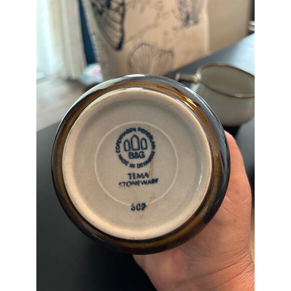 VTG Copenhagen B&G Porcelain Tema Stoneware Stackable Creamer Sugar & Mug - Picture 5 of 12